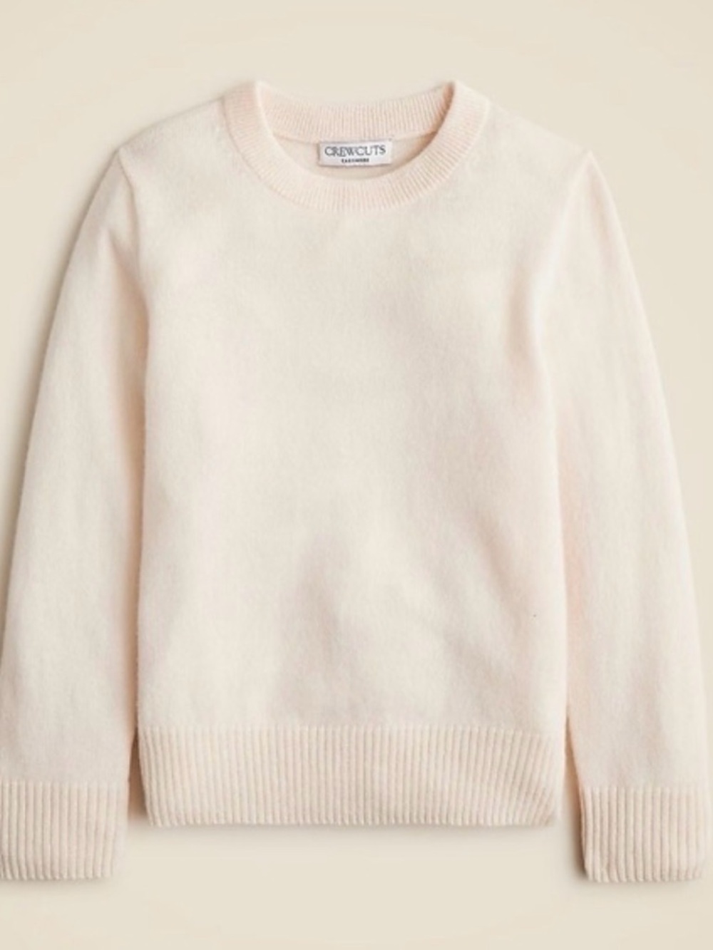 Crewcuts Girls Cream Crewneck Cashmere Sweater Sz 2-3
